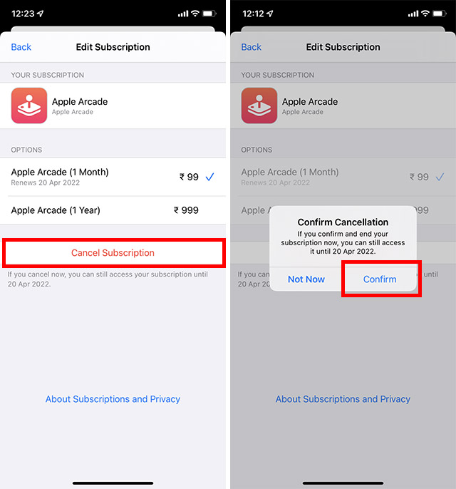 ఐఫోన్లో సభ్యత్వాన్ని రద్దు చేయండి